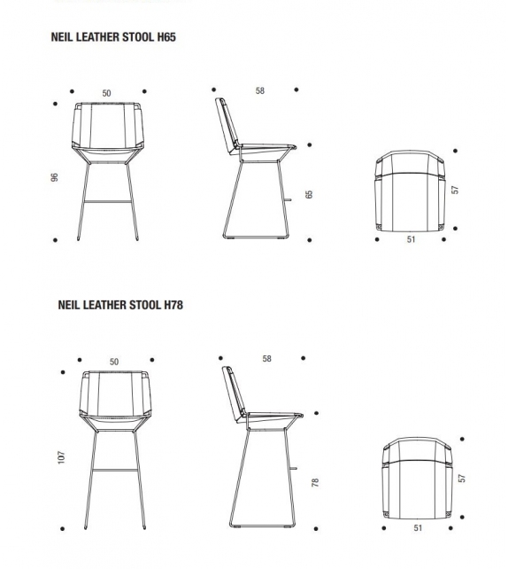 Neil Leather Stool MDF Italia Sgabello