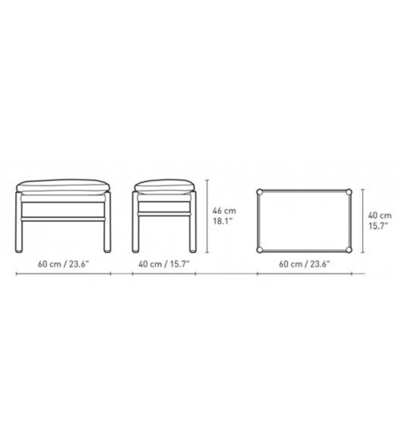 OW149F Colonial Footstool Carl Hansen & Søn Repose-Pied