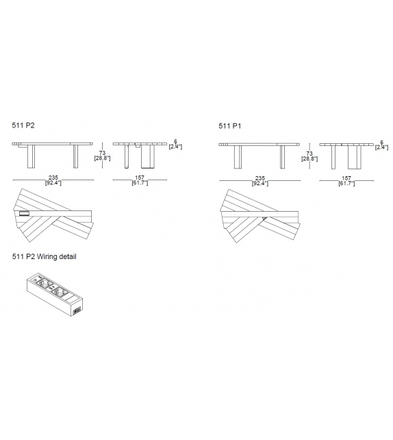 511 Ventaglio Cassina Schreibtisch