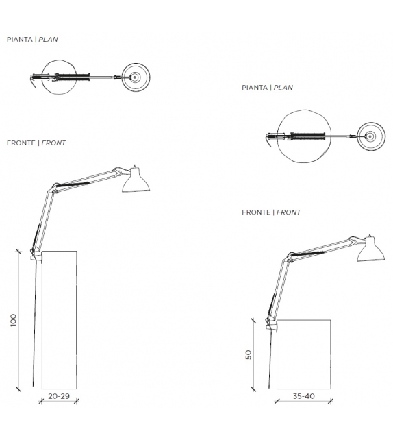 Piantama tavolino con lampada