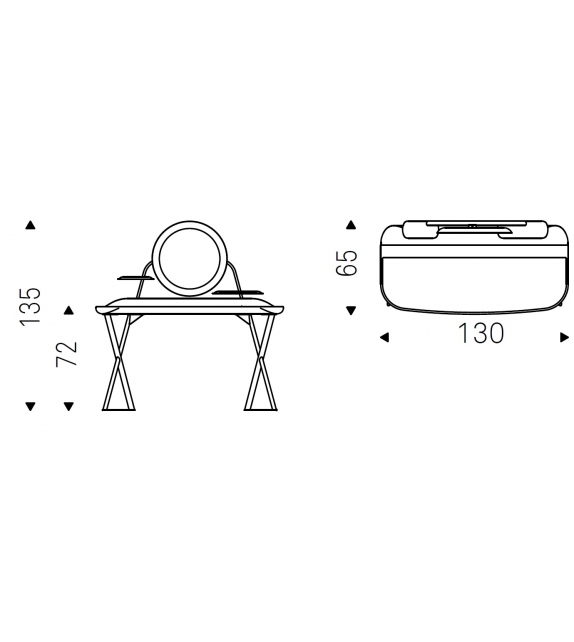Cocoon Trousse Leather Cattelan Italia Dressing Desk