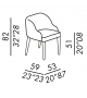 Odette Due Meridiani Chair with Covered Legs