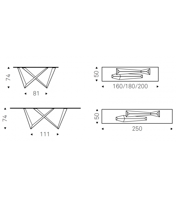 Westin Cattelan Italia Console avec Plateau en Verre
