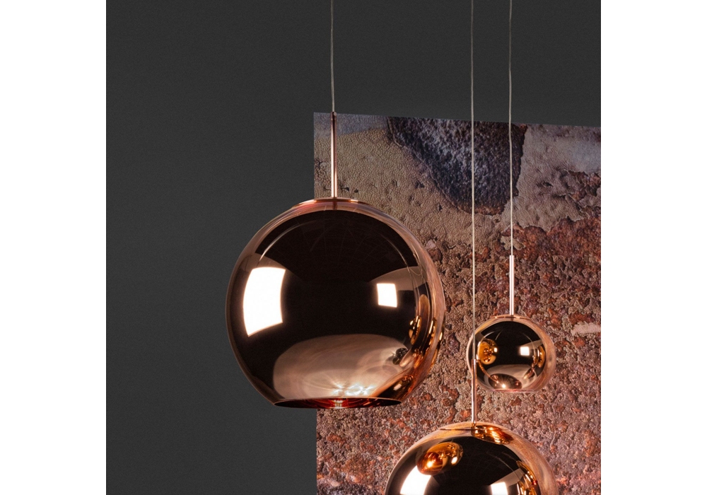 svejsning Print Embankment Copper Round LED Tom Dixon Pendant Lamp - Milia Shop