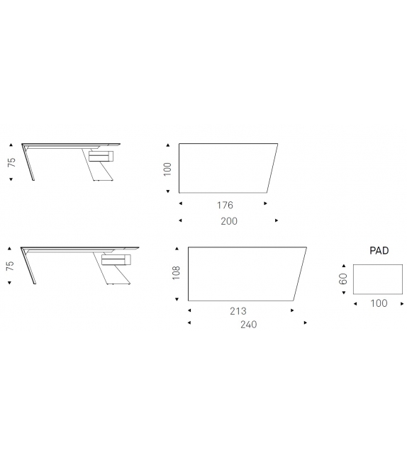 Nasdaq Keramik Cattelan Italia Schreibtisch