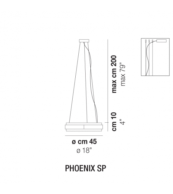 Phoenix Vistosi Lampada a Sospensione