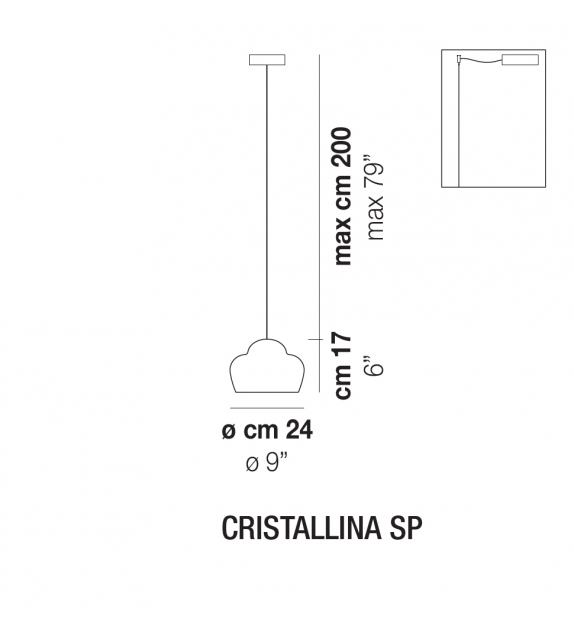 Cristallina Vistosi Lampada a Sospensione