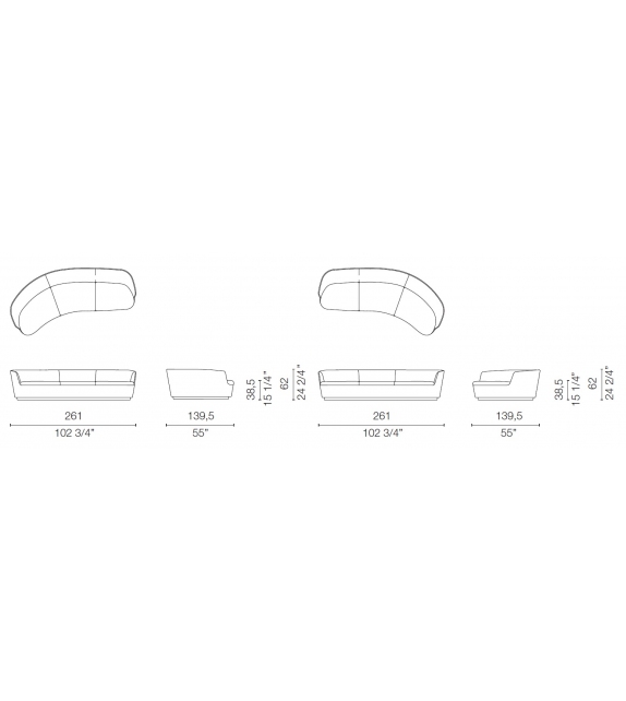 Orla Cappellini Geschwungenes Sofa