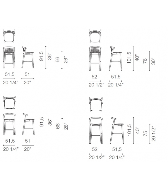 Newood Cappellini Tabouret Revêtu