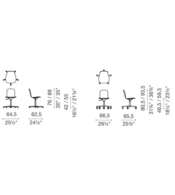 Tate Color Cappellini Silla con Base de 5 Radios