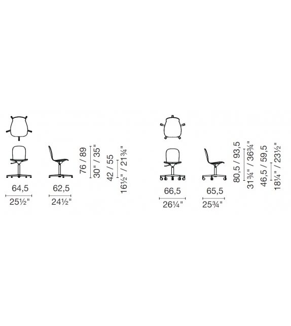 Tate Wood Cappellini Stuhl mit 5-Speichen-Basis