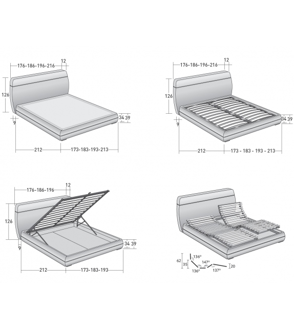 Mandarine Flou Letto