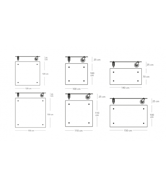Tavolo con Ruote Fontana Arte Table Basse