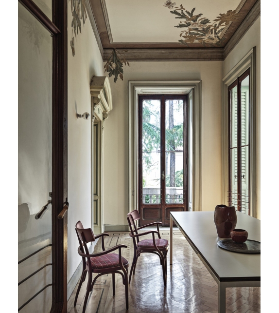 Czech Gebrüder Thonet Vienna Chaise Rembourrée