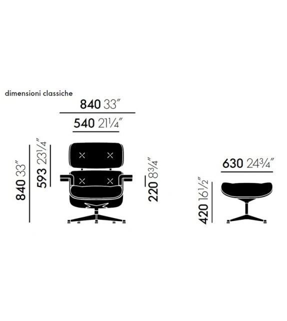 Lounge Chair & Ottoman Vitra Walnut Version