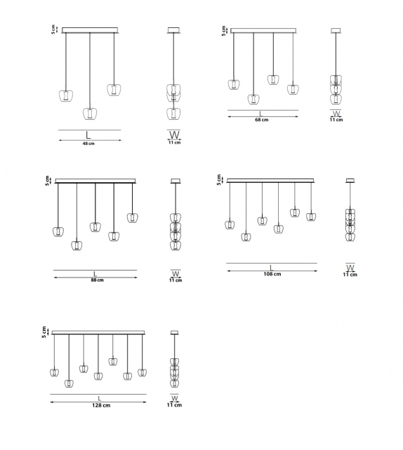 Apple Linear Canopy Quasar Lampada a Sospensione