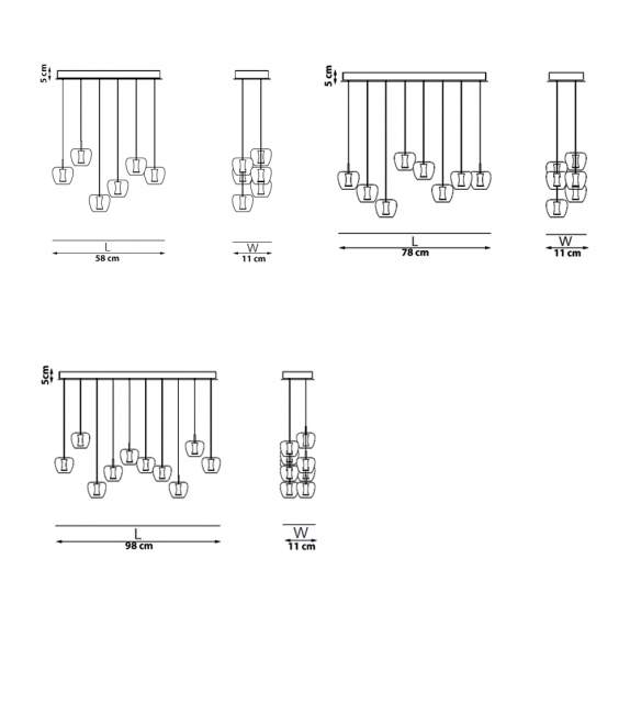 Apple Linear 2 Canopy Quasar Lampada a Sospensione