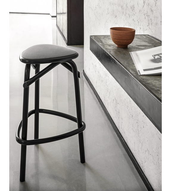 Trio Counter Gebrüder Thonet Vienna Sgabello da Bar Imbottito