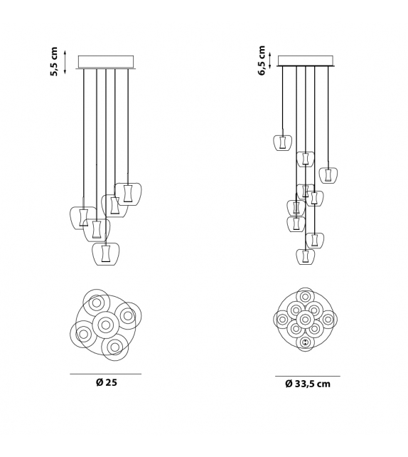 Apple Round Quasar Lampada a Sospensione