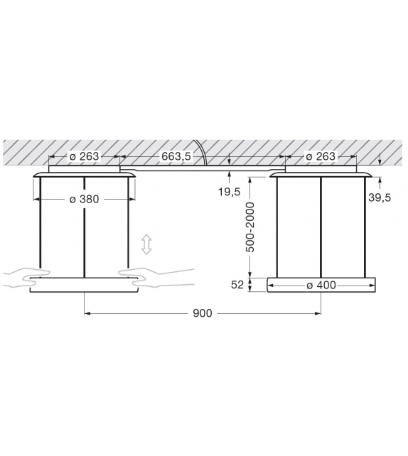 Mito Sospeso Due 40 Occhio Pendant Lamp