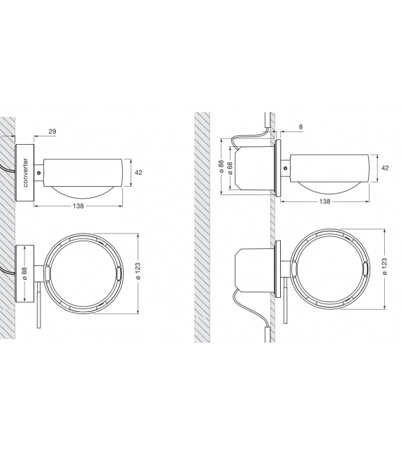 Sento Verticale Occhio Lámpara de Pared