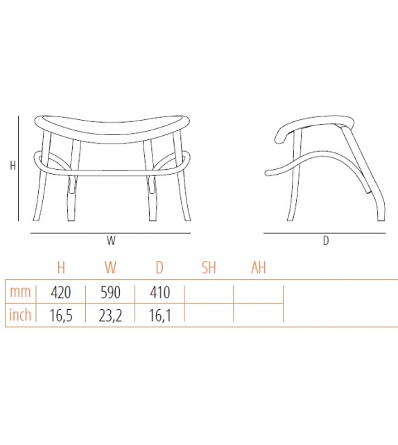 Lehnstuhl Hocker Gebrüder Thonet Vienna Fußhocker