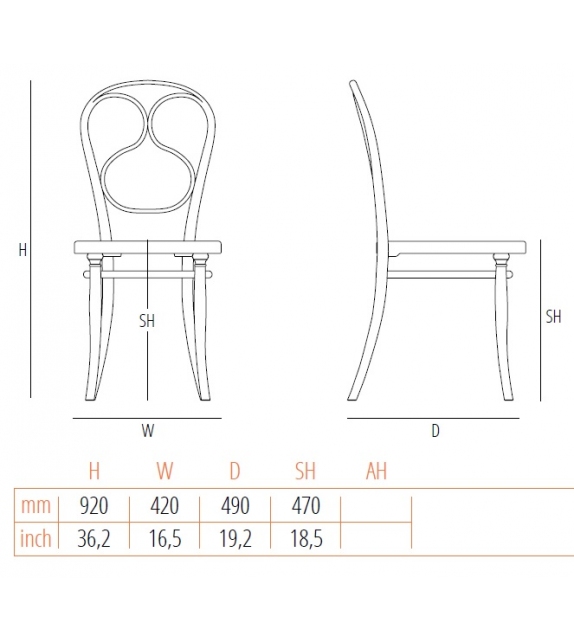 N.1 Gebrüder Thonet Vienna Sedia
