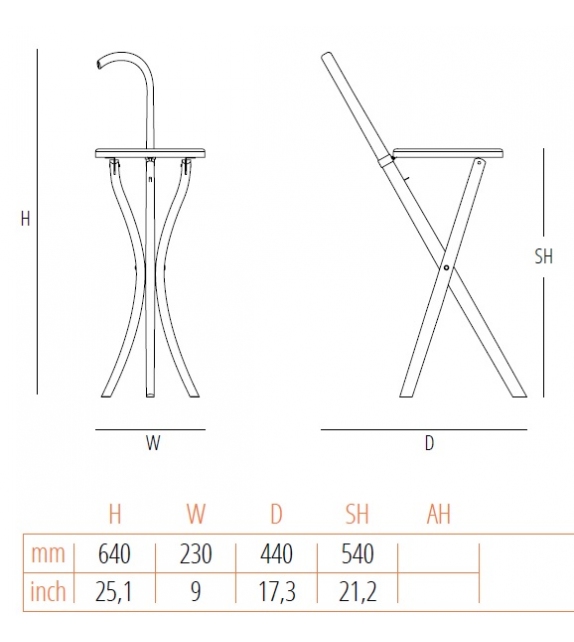 Stocksessel Gebrüder Thonet Vienna Folding Stool/Walking Stick