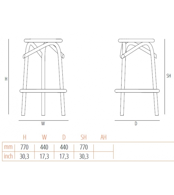 Trio Gebrüder Thonet Vienna Tabouret de Bar