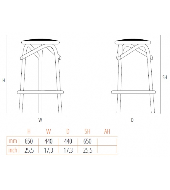 Trio Counter Gebrüder Thonet Vienna Gepolsterter Barhocker