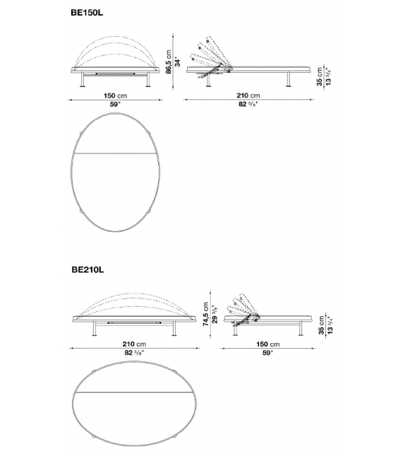 Borea B&B Italia Outdoor Oval Sunbed
