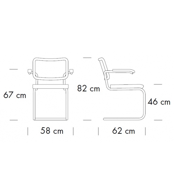 S 64 SPV Thonet Stuhl mit Armlehnen