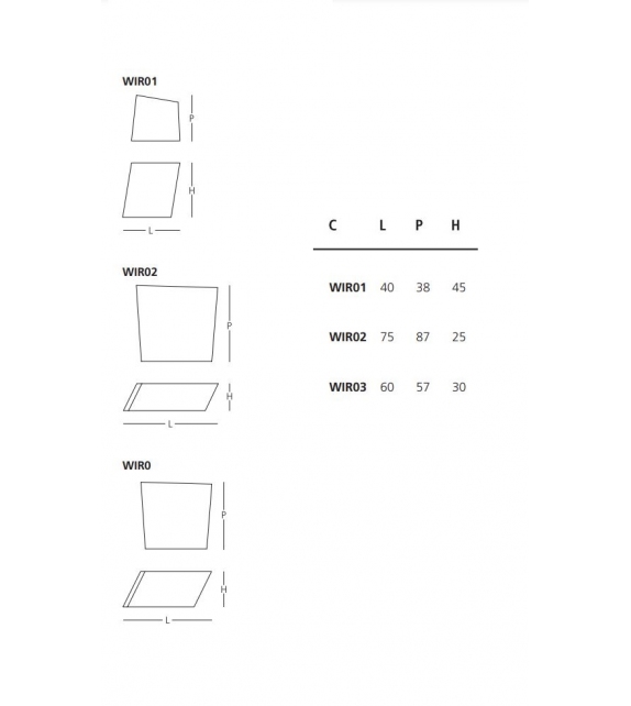 Wireframe Glas Italia Mesita Baja