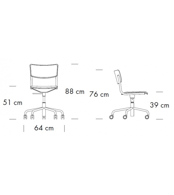 S 43 PVDR Thonet Sillón Giratorio