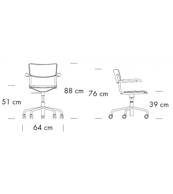 S 43 PVFDR Thonet Fauteuil Pivotant
