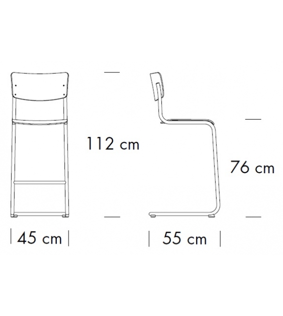 S 43 PVH / PVHT Thonet Taburete de Bar Tapizado