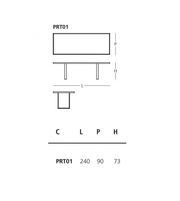 Prism Mirror Table Glas Italia Mesa