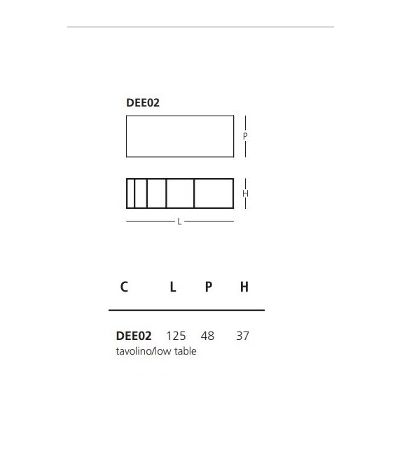 Deep Sea Glas Italia Tavolino Rettangolare