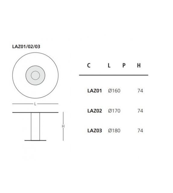 Lazy Hub Glas Italia Tisch