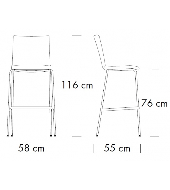 S 162 PVH Thonet Tabouret de Bar Rembourré