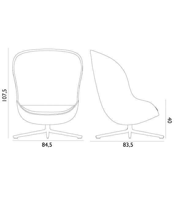 Hyg Normann Copenhagen Chaise longue pivotante Haut