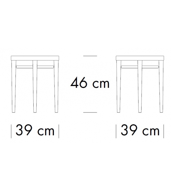 214 MH Thonet Taburete Bajo