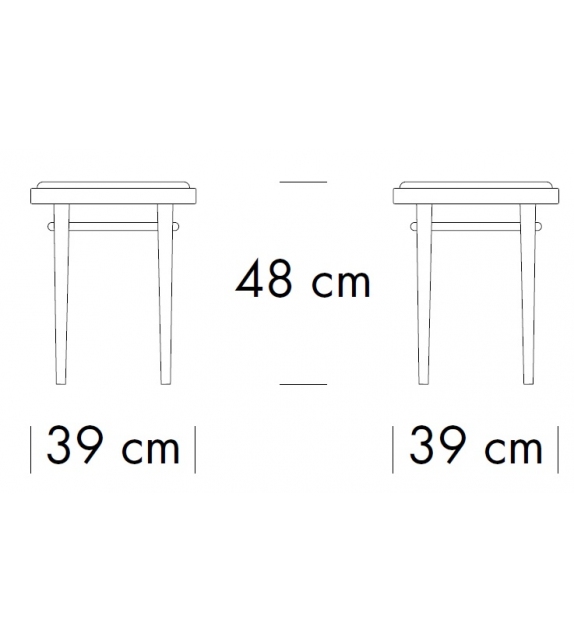 214 PH Thonet Tabouret Bas