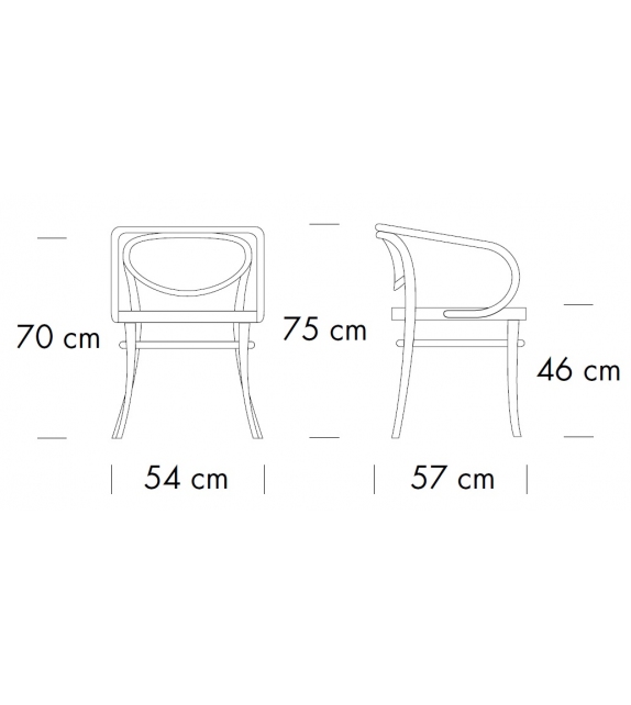 210 R Thonet Chair with Armrests