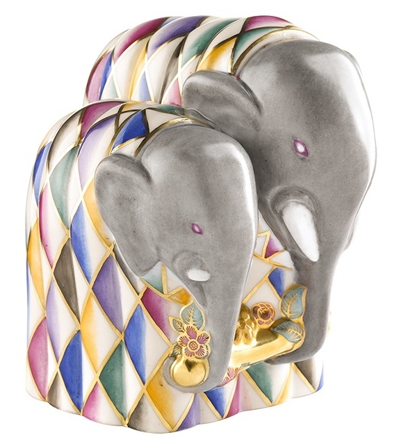 Elefanti Accoppiati Gio Ponti Ginori 1735 Scultura