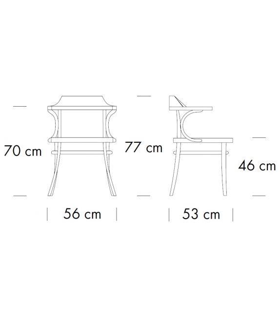 233 M Thonet Stuhl mit Armlehnen