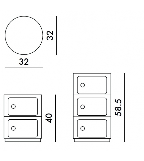 Componibili Metal Kartell Meuble de Rangement
