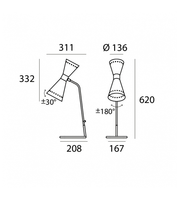 Megafono Stilnovo Lampe de Table