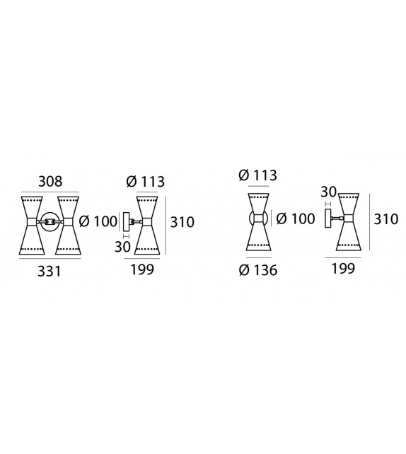 Megafono Stilnovo Lampada da Parete