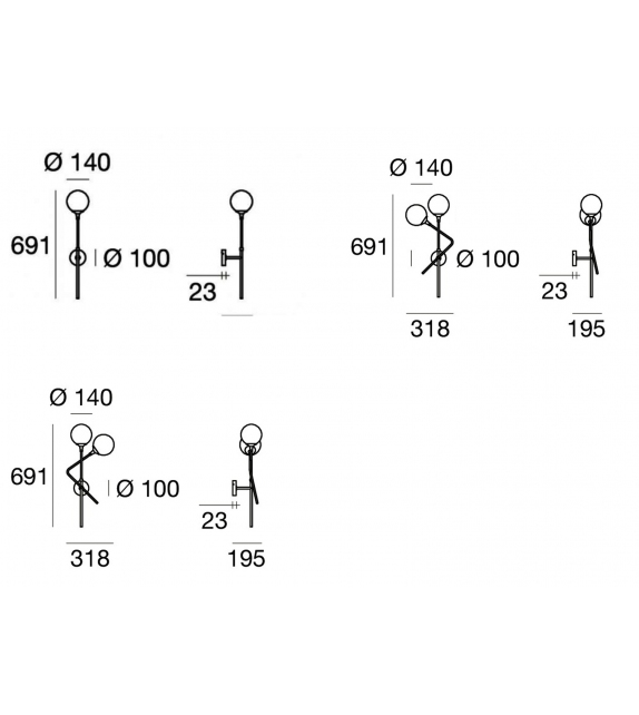 Galassia Stilnovo Applique